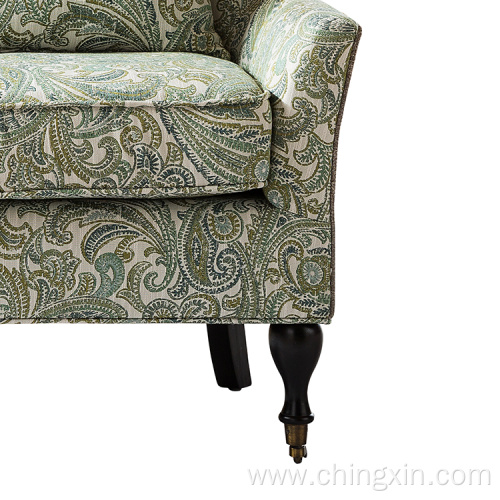 Flower Fabric Leisure Armed Accent Chair